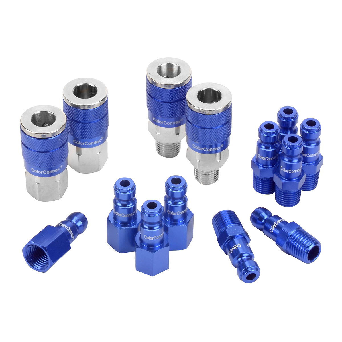 ColorConnex Type C 1/4" Body Coupler & Plug Kit Blue Anodized 14