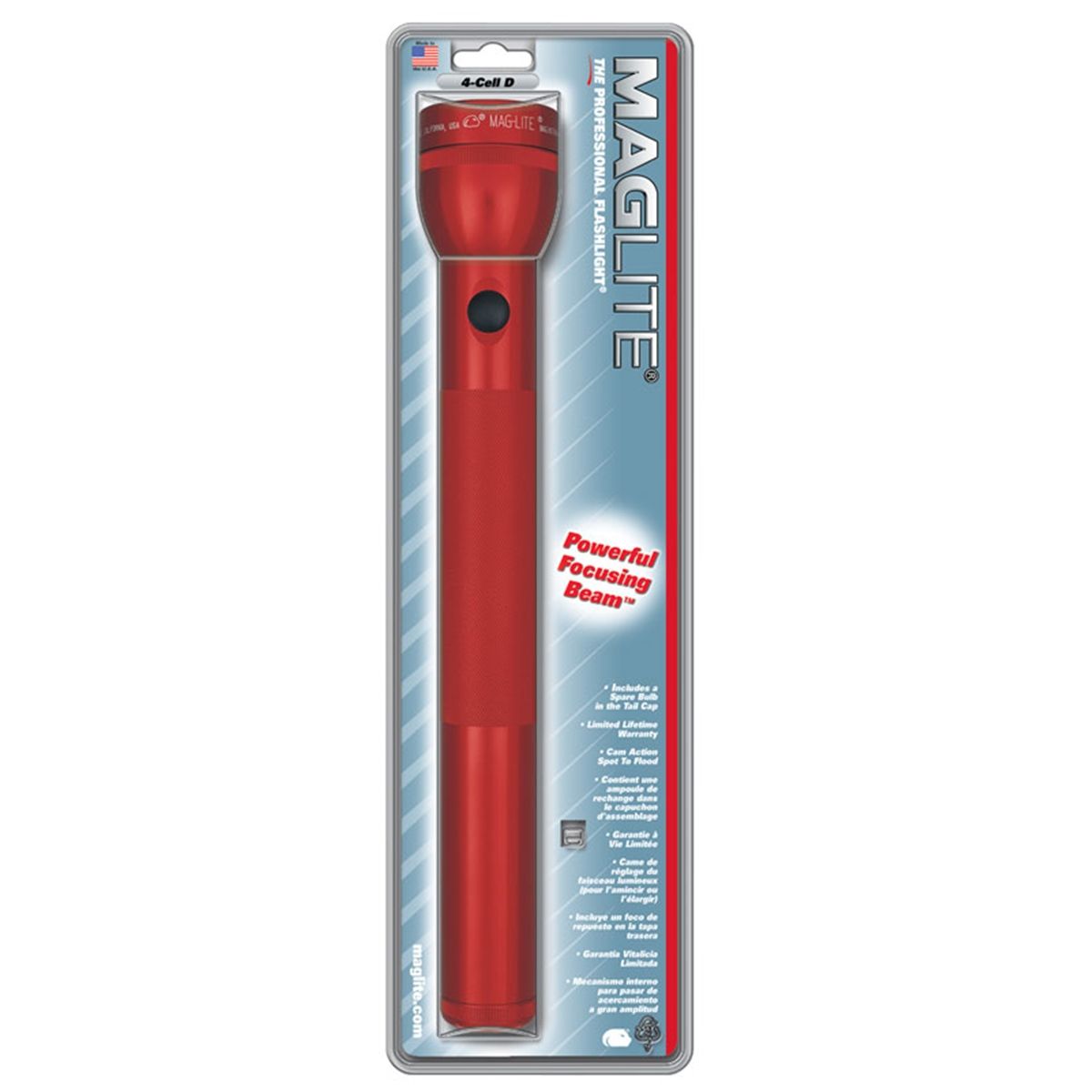 Flashlight - 4 D-Cell - Red