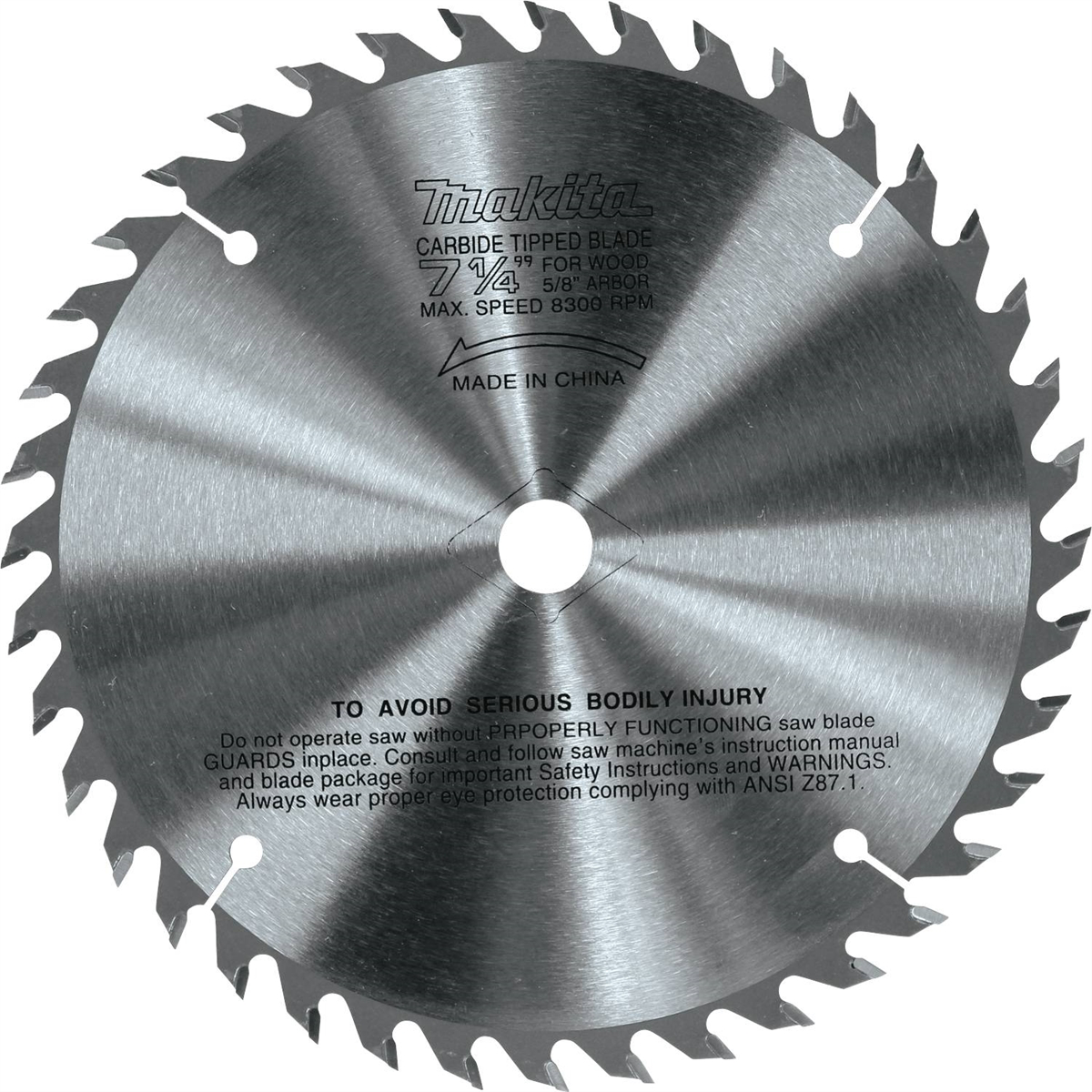 7-1/4" x 40T Carbide-Tipped Saw Blade