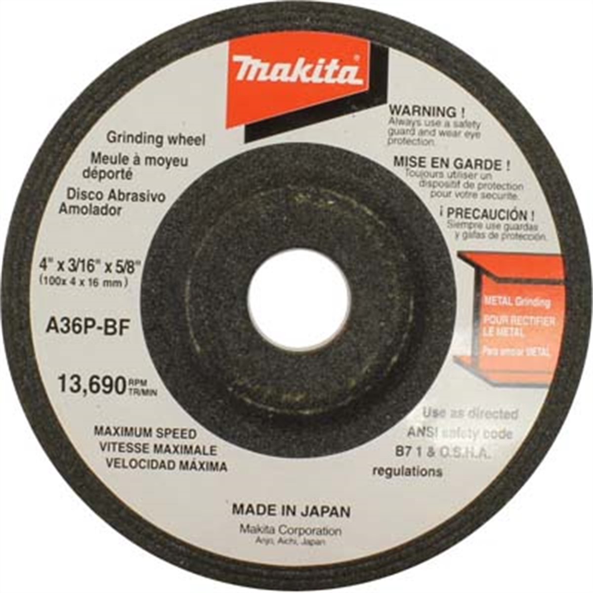 4" 36 Grit Grinding Wheel