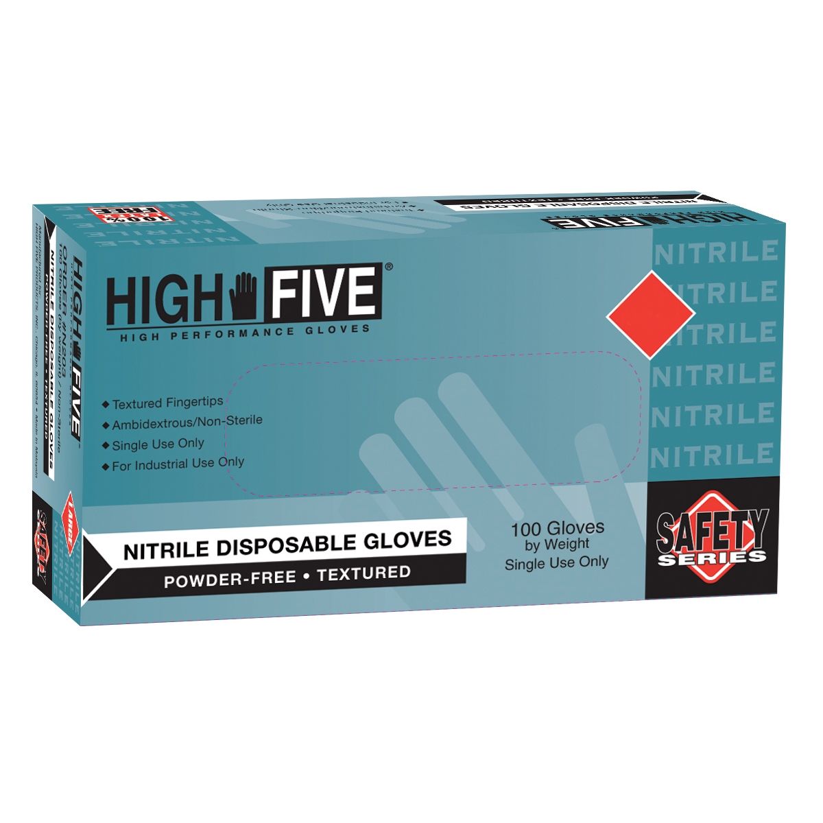 High-Five Powder Free Industrial Grade Nitrile Gloves Large