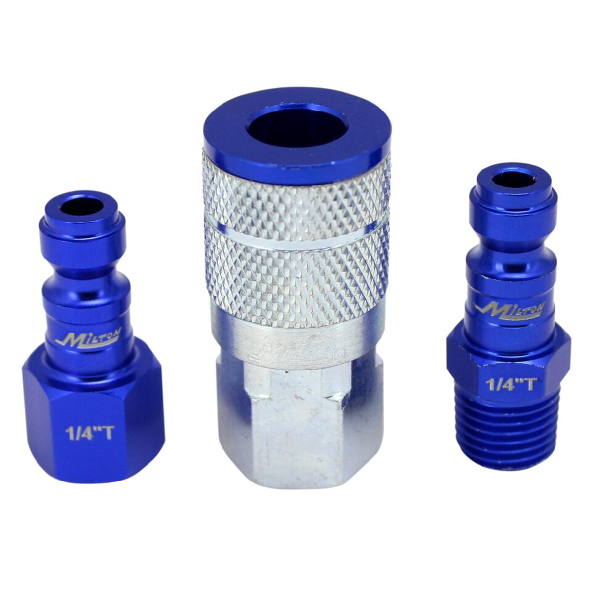 3 Piece T-Style 1/4" NPT Blue