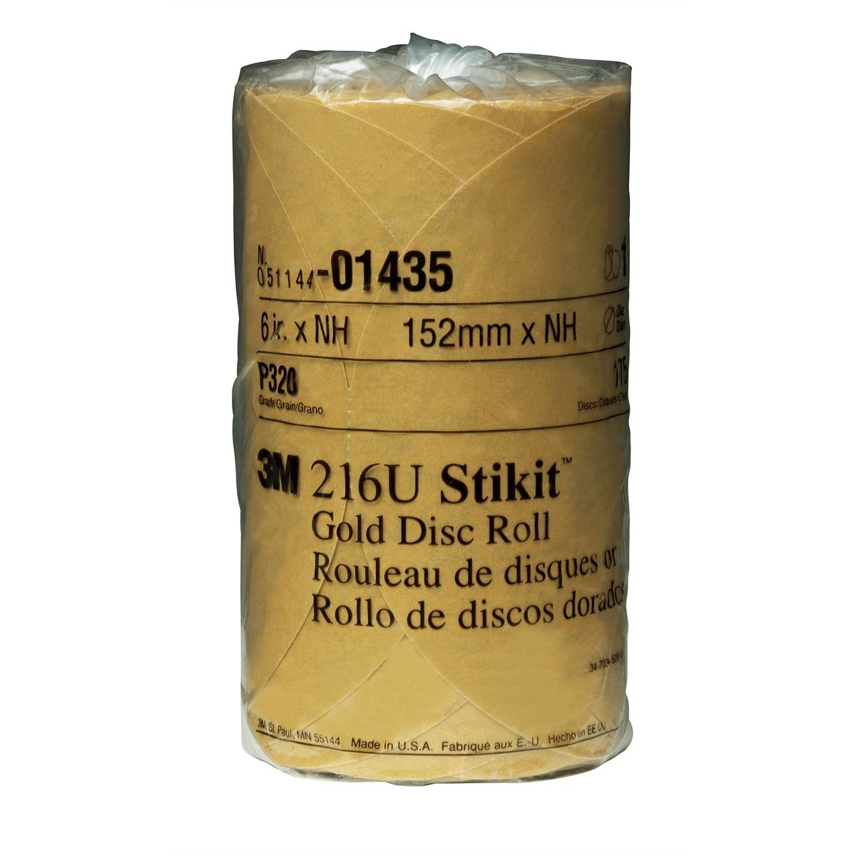 StikitT Gold Disc Roll - 320 Grade - 6 In