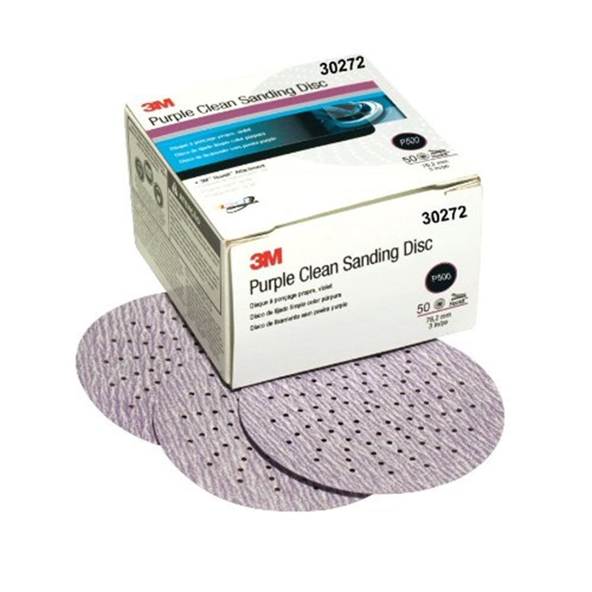 Purple Clean Sanding Hookit Disc, 3", P500 Grit