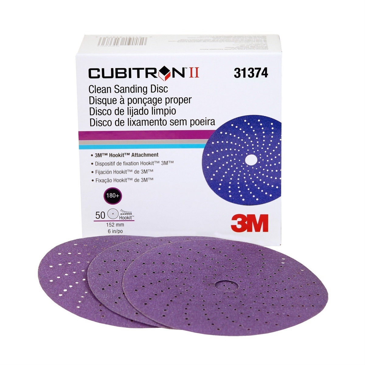 Cubitron™ II Clean Sanding Hookit™ Disc, P180 Grit, 6"