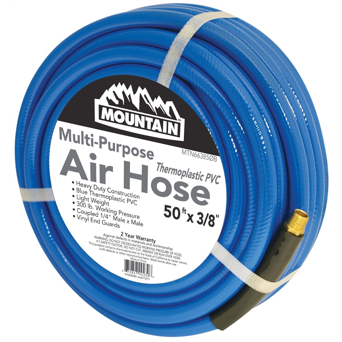 PVC Air Hose - 50 Ft x 3/8 In ID - Blue
