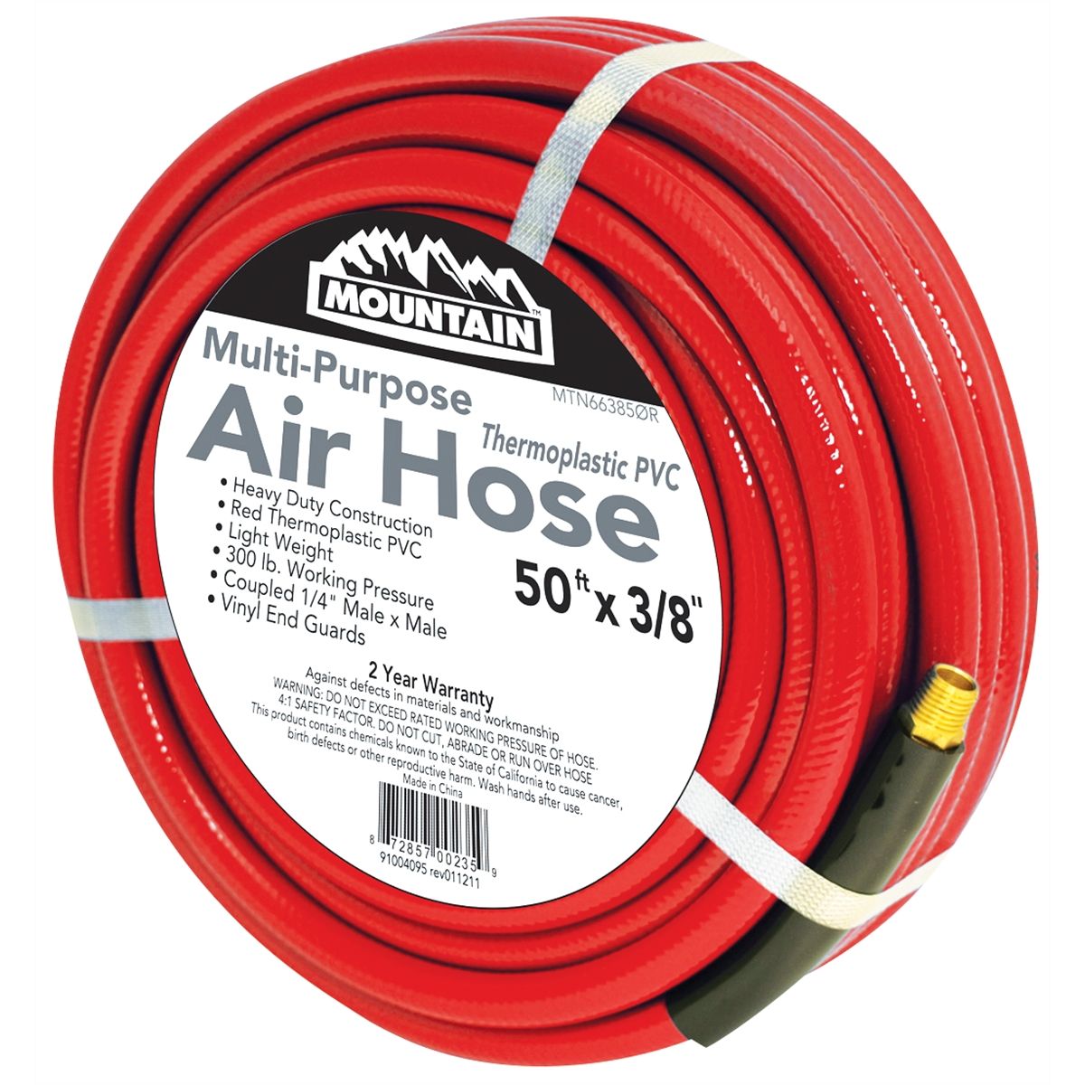 PVC Air Hose - 50 Ft x 3/8 In ID - Red