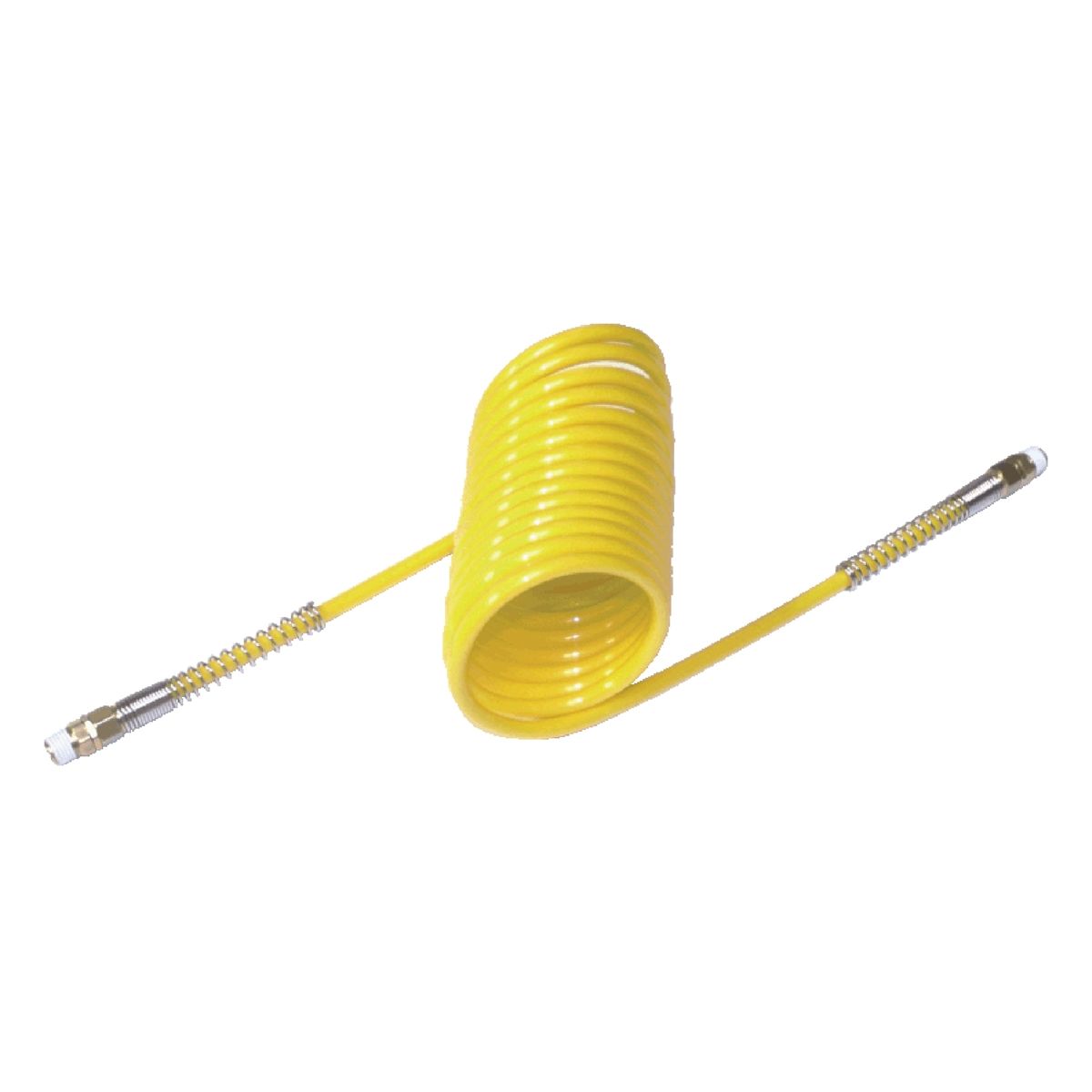 1/4" x 25' Yellow Nylon Recoil Hose + Tails