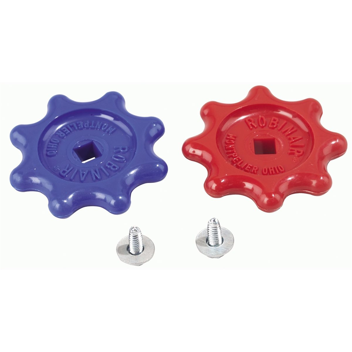 Red & Blue Handwheels 1/4 Inch Drive