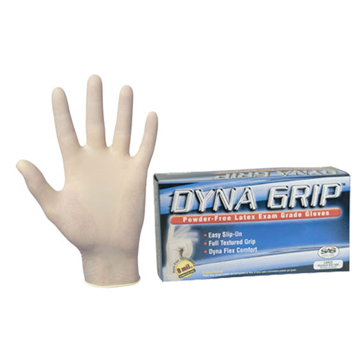 Dyna-Grip Powder-Free Latex Gloves - Size M SAS650...