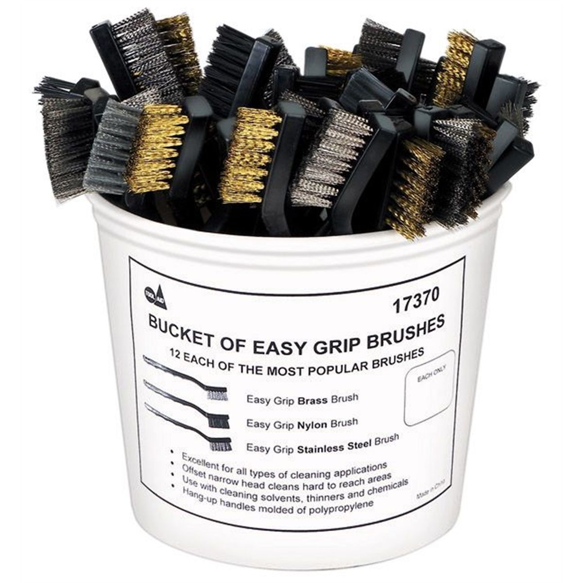 Bucket of Easy Grip Brushes