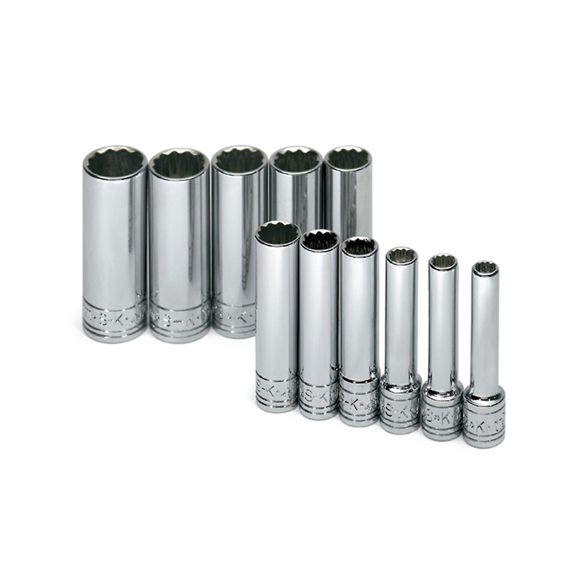 1/4 In Drive 12 Pt Deep Metric Socket Set - 11 Piece