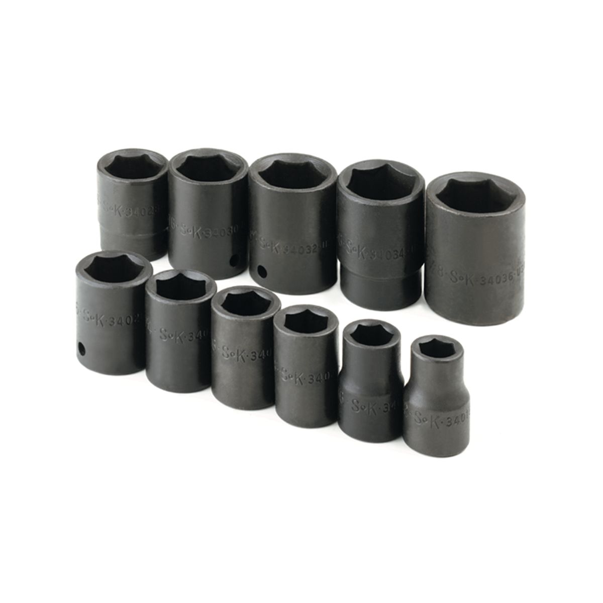 1/2 In Drive 6 Pt Standard Fractional Impact Socket Set - 11 Pie