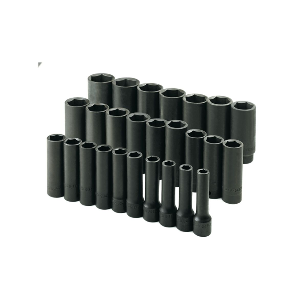 1/2 In Drive 6 Pt Deep Metric Impact Socket Set - 26 Piece