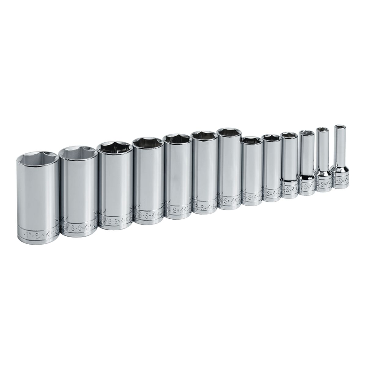 3/8 In Drive 6 Pt Deep & Extra Long Deep Fractional Socket Set -