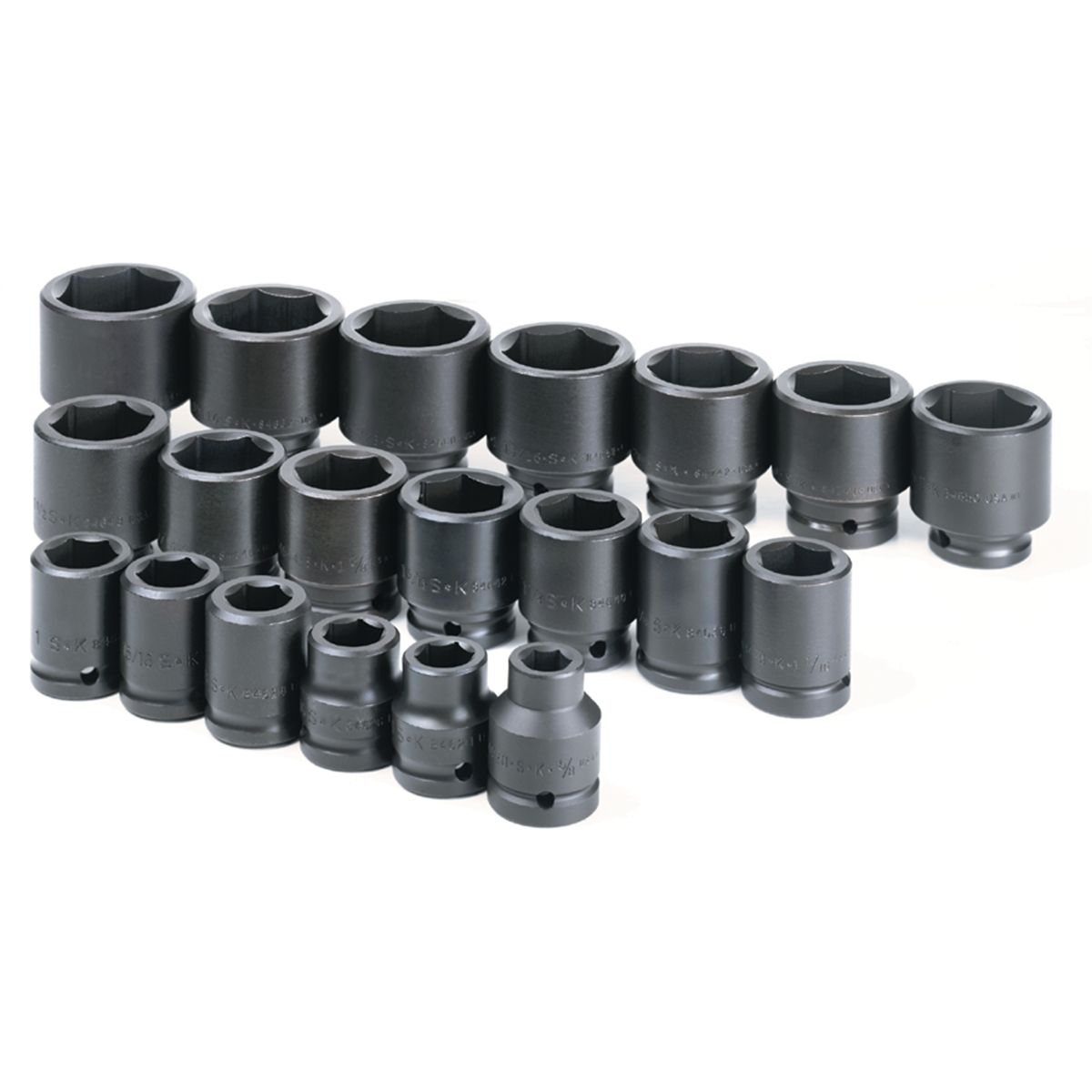 3/4 In Dr 6-Pt Standard Fractional Impact Socket Set - 20-Pc