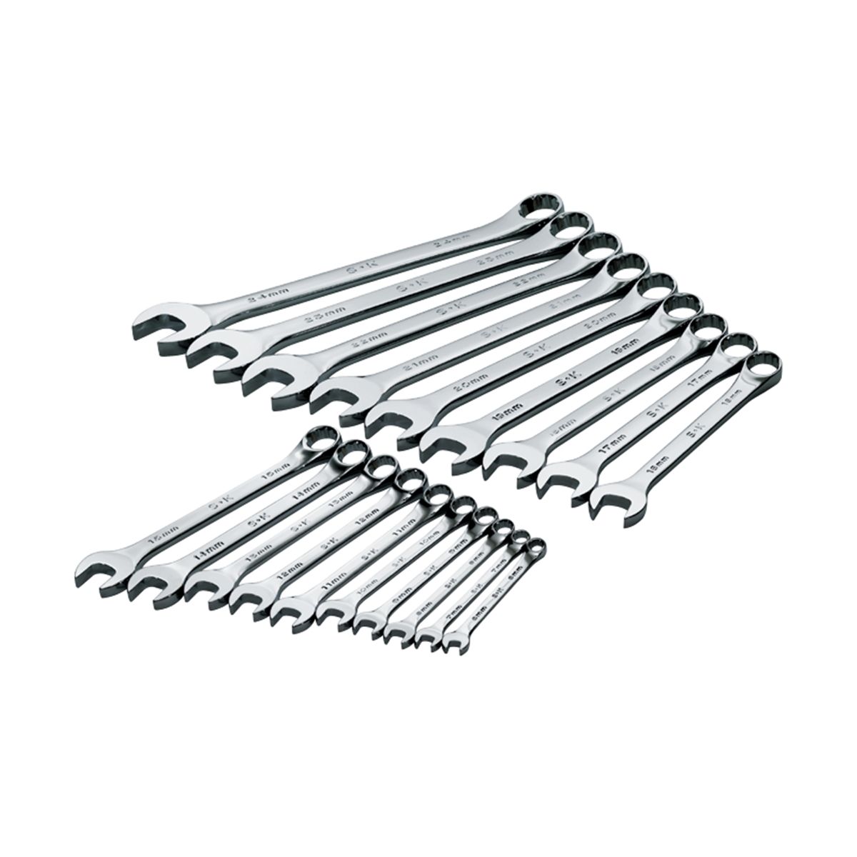 SuperKrome(R) 12 Pt Metric Combination Wrench Set - 19 Piece