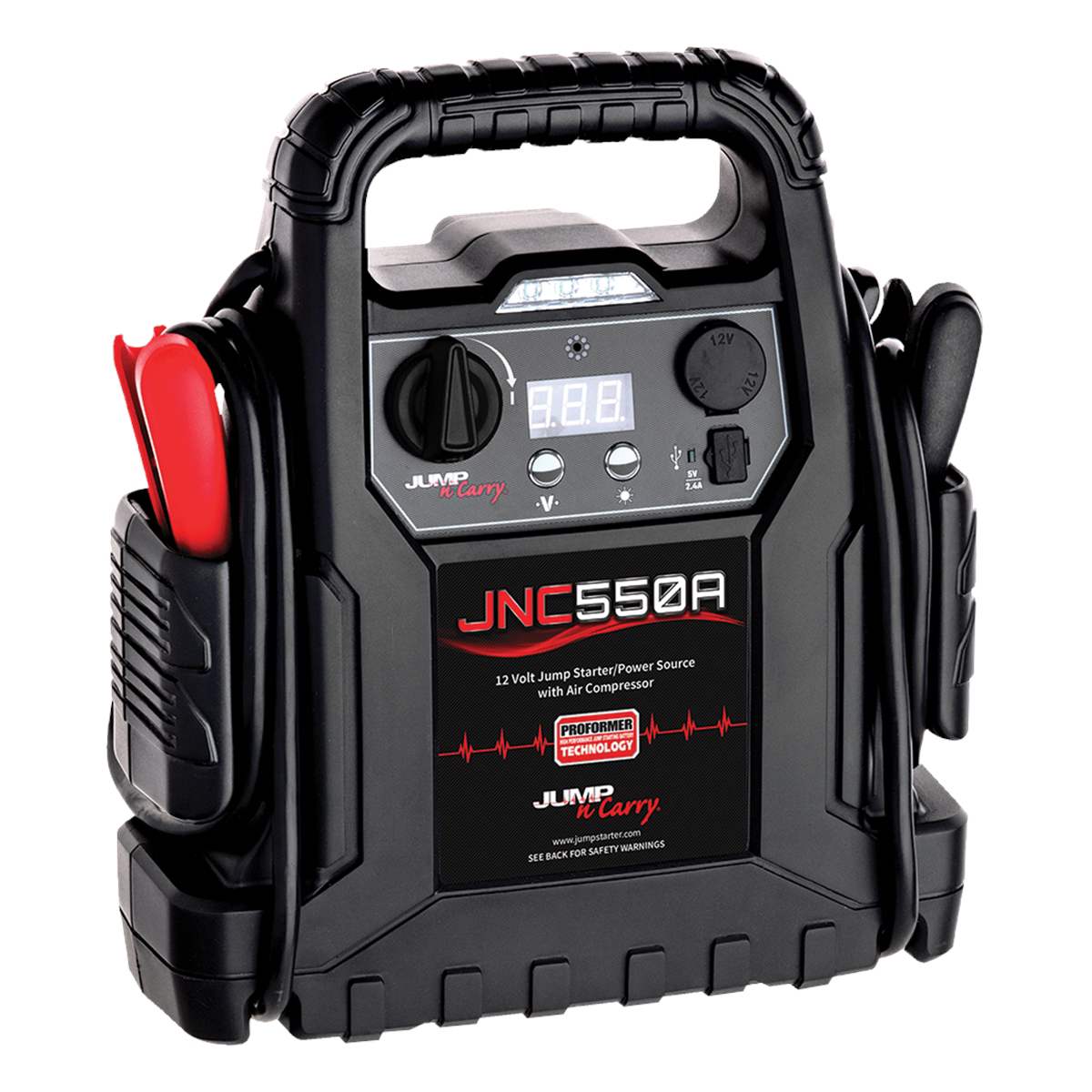 1100 Peak Amp 12V Jump Starter with Air Compressor