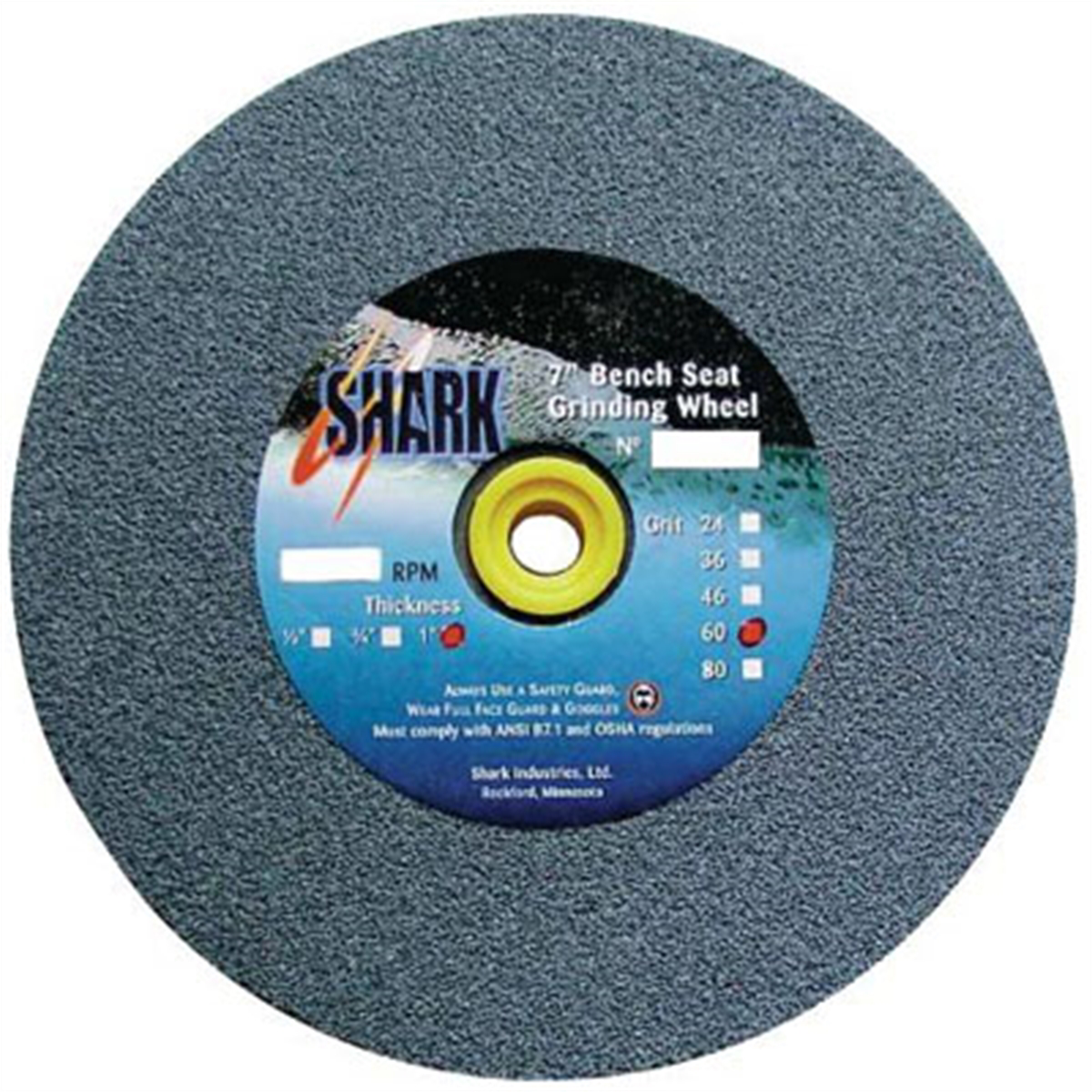 Bench Seat Grinding Wheel Size 8" x 3/4" - 46 Grit Made of Alum