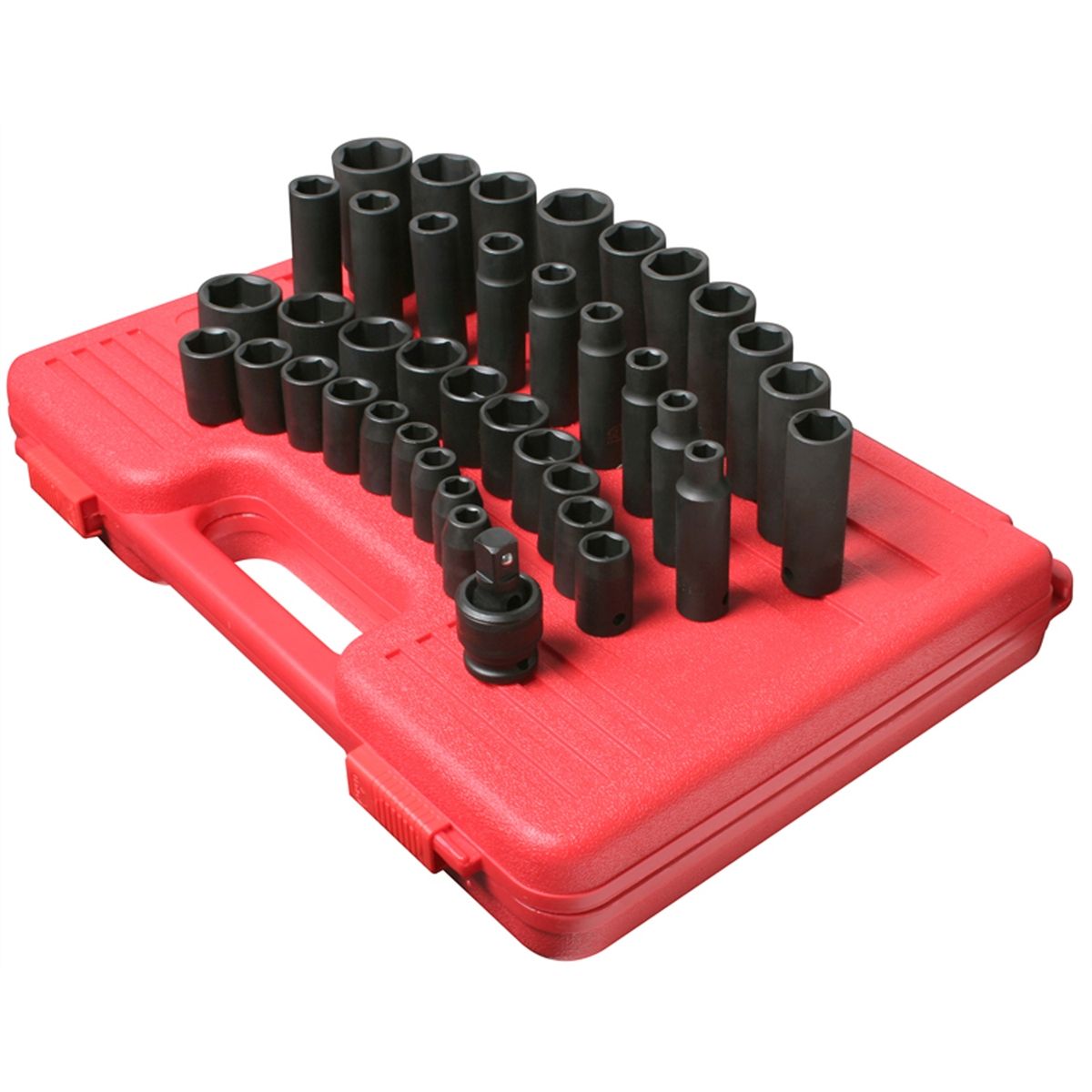 1/2 Inch Drive Regular & Deep SAE Impact Socket Set - 39-Pc