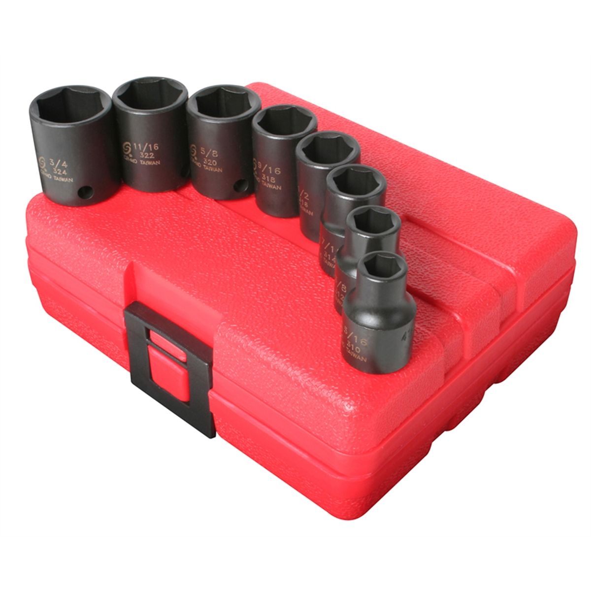 3/8 In Dr 6-Pt Std SAE Impact Socket Set - 8-Pc