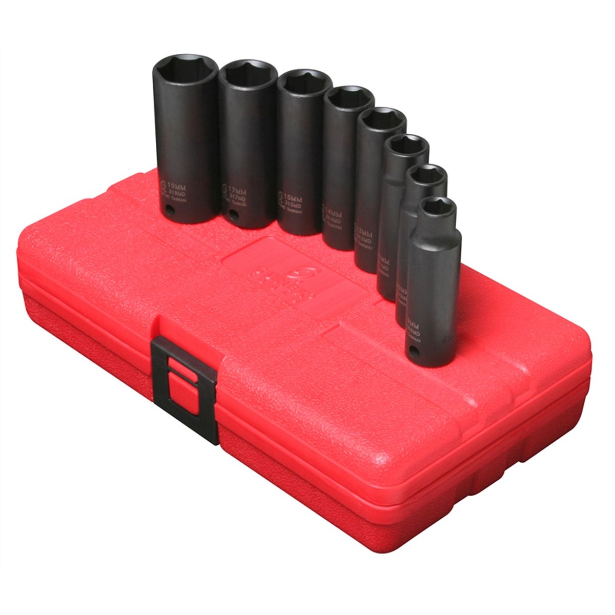 3/8 In Dr 6 Pt Deep Metric Impact Socket Set - 8 Piece