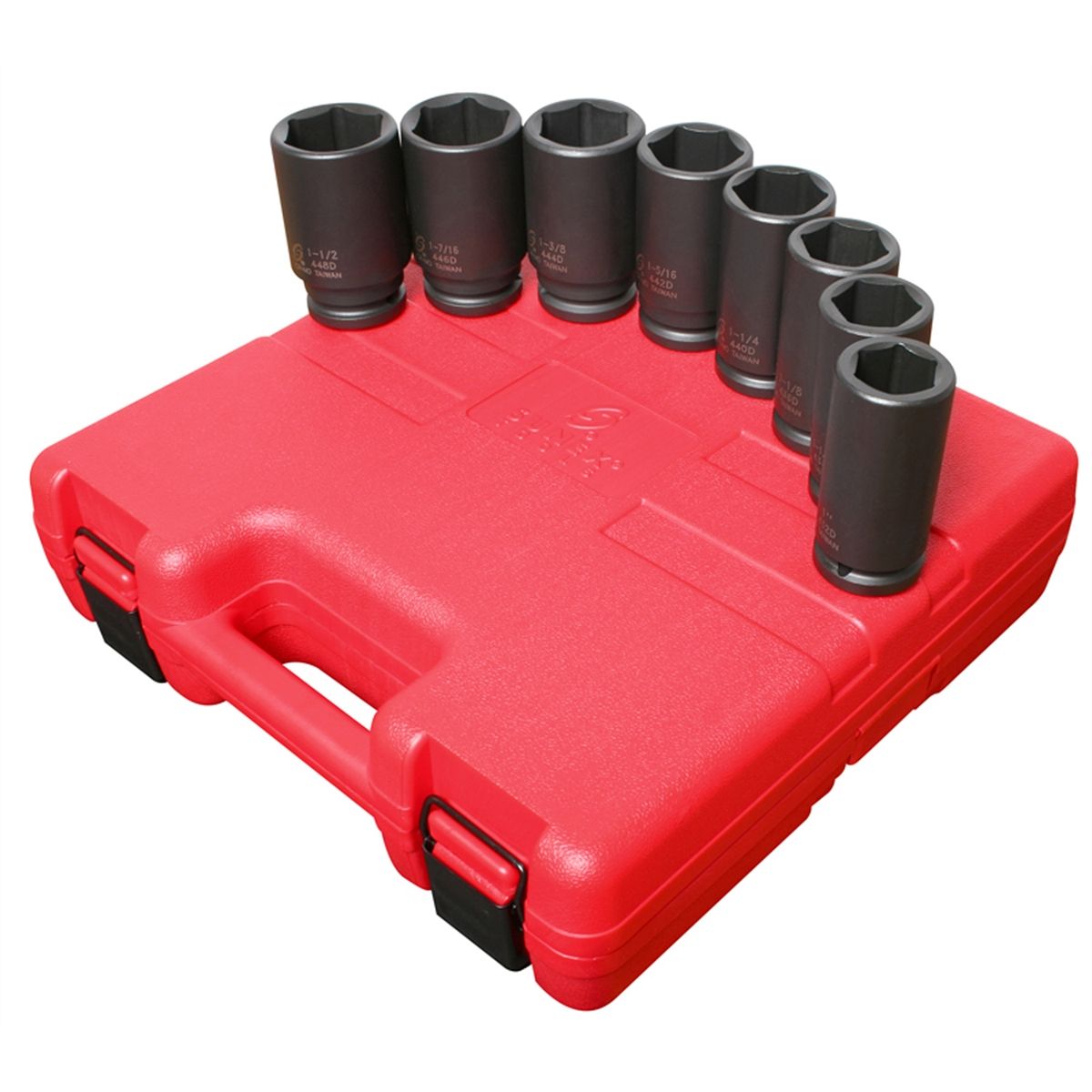 3/4 In Dr 6 Pt Deep SAE Impact Socket Set - 8-Pc