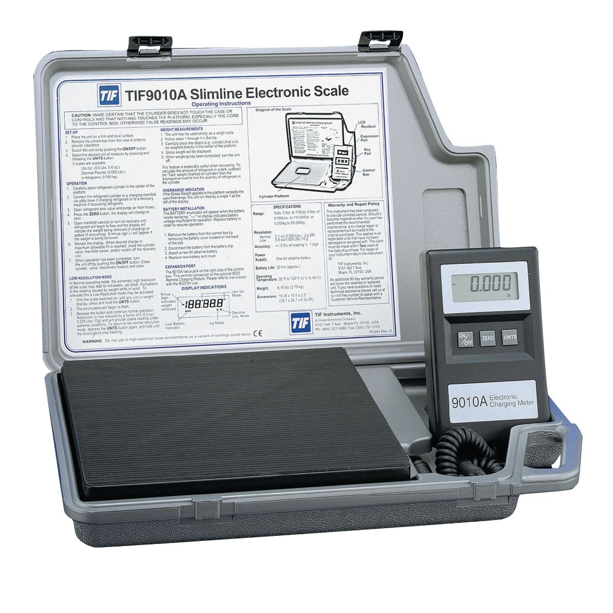 TIF 9010A SlimLine Electronic A/C Refrigerant Charging Scale