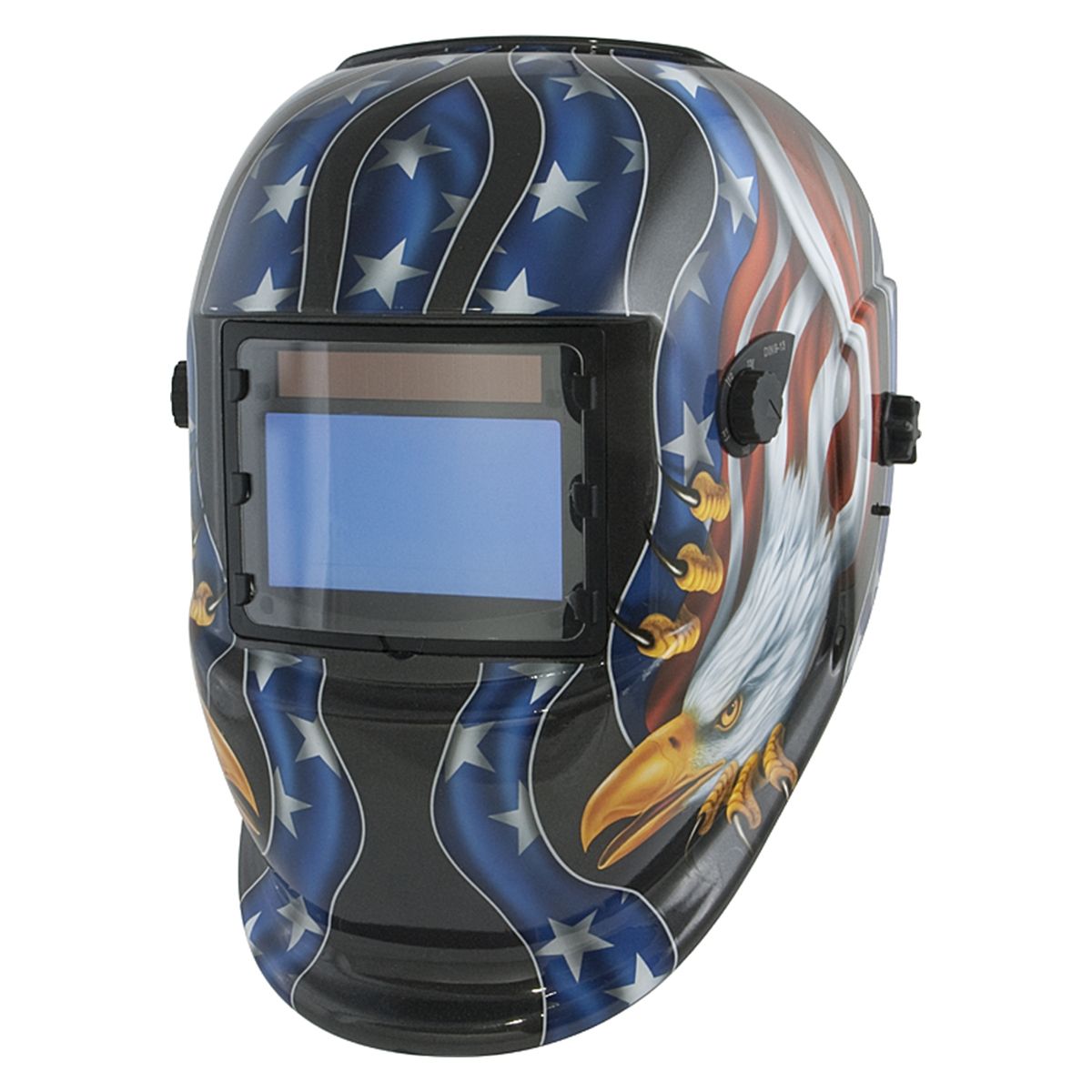 USA Patriotic Wide View Solar Powered Auto Dark Welding Helmet