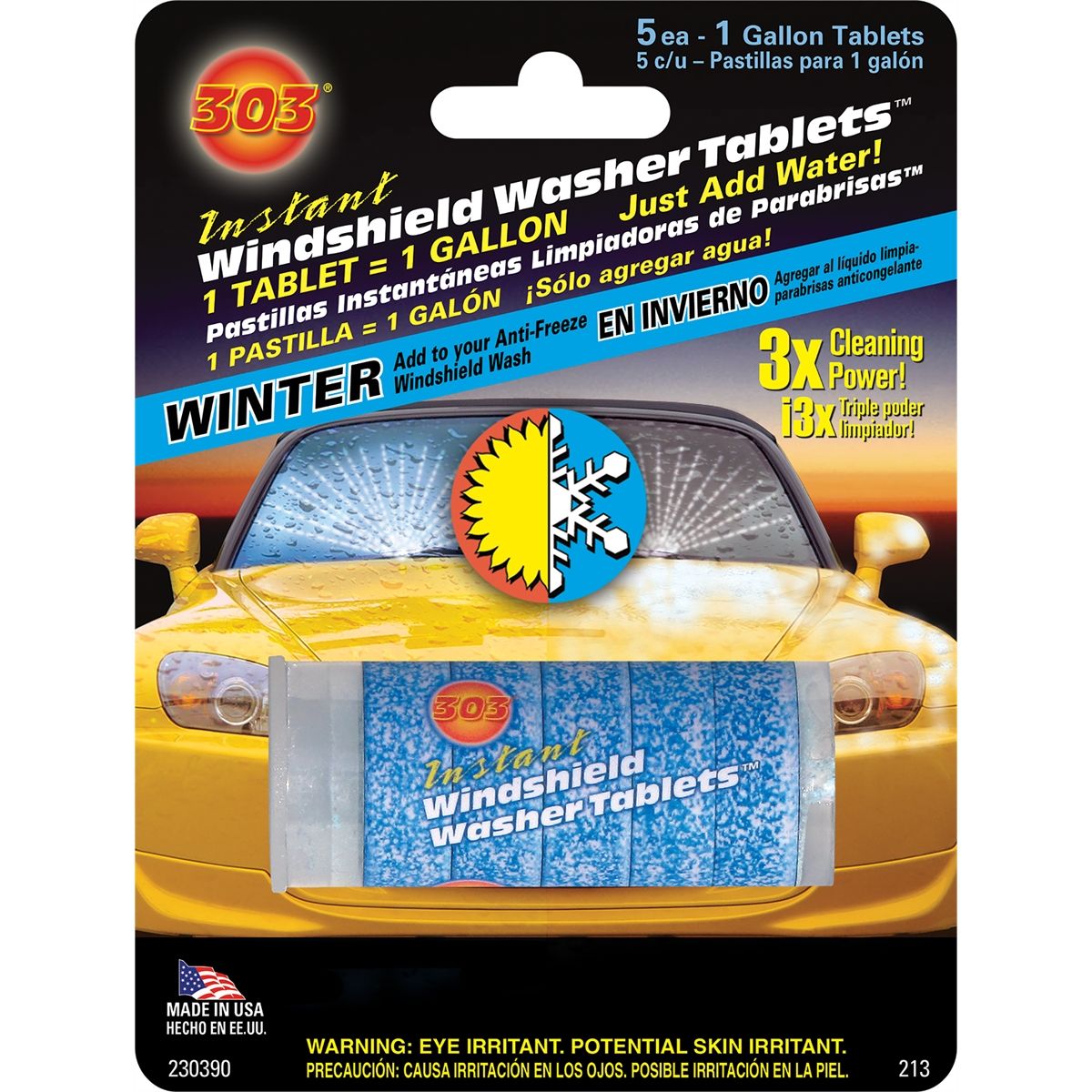 Windshield Washer Tablets - 5 Tablet Card - 12/Pk