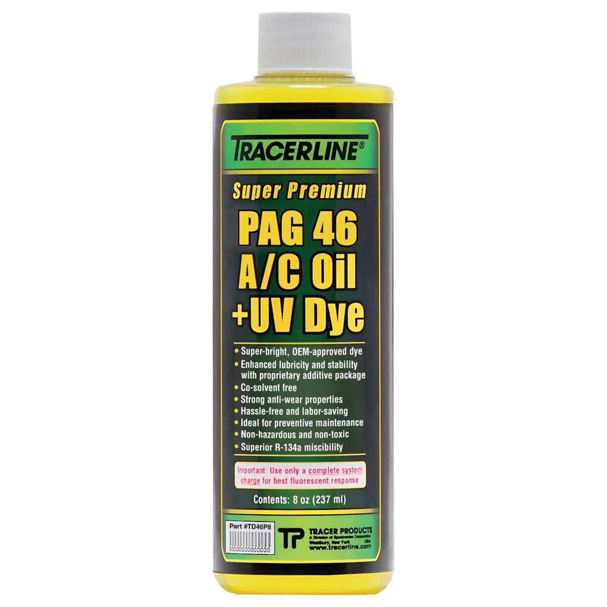 8 OZ BOTTLE PAG 46 A/C OIL W/DYE