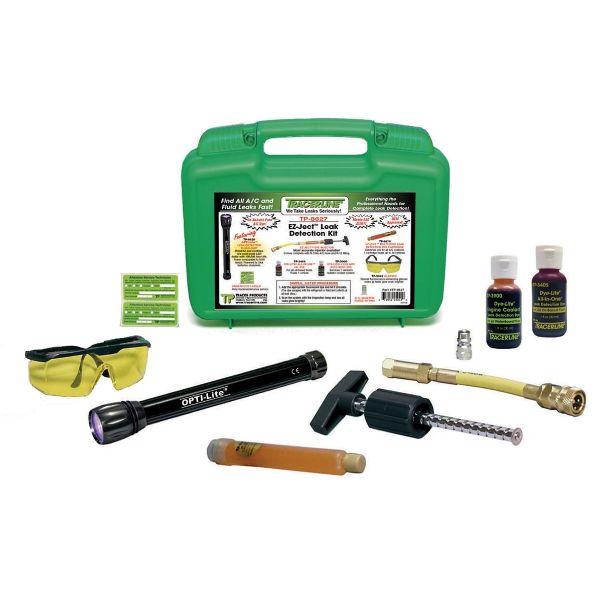 Complete EZ-Ject(TM) and Opti-Lite Leak Detection Kit