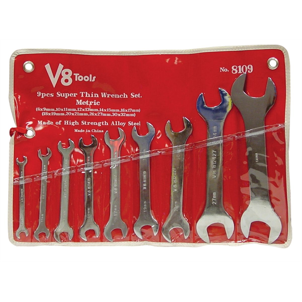 Super Thin Metric Wrench Set - 9-Pc