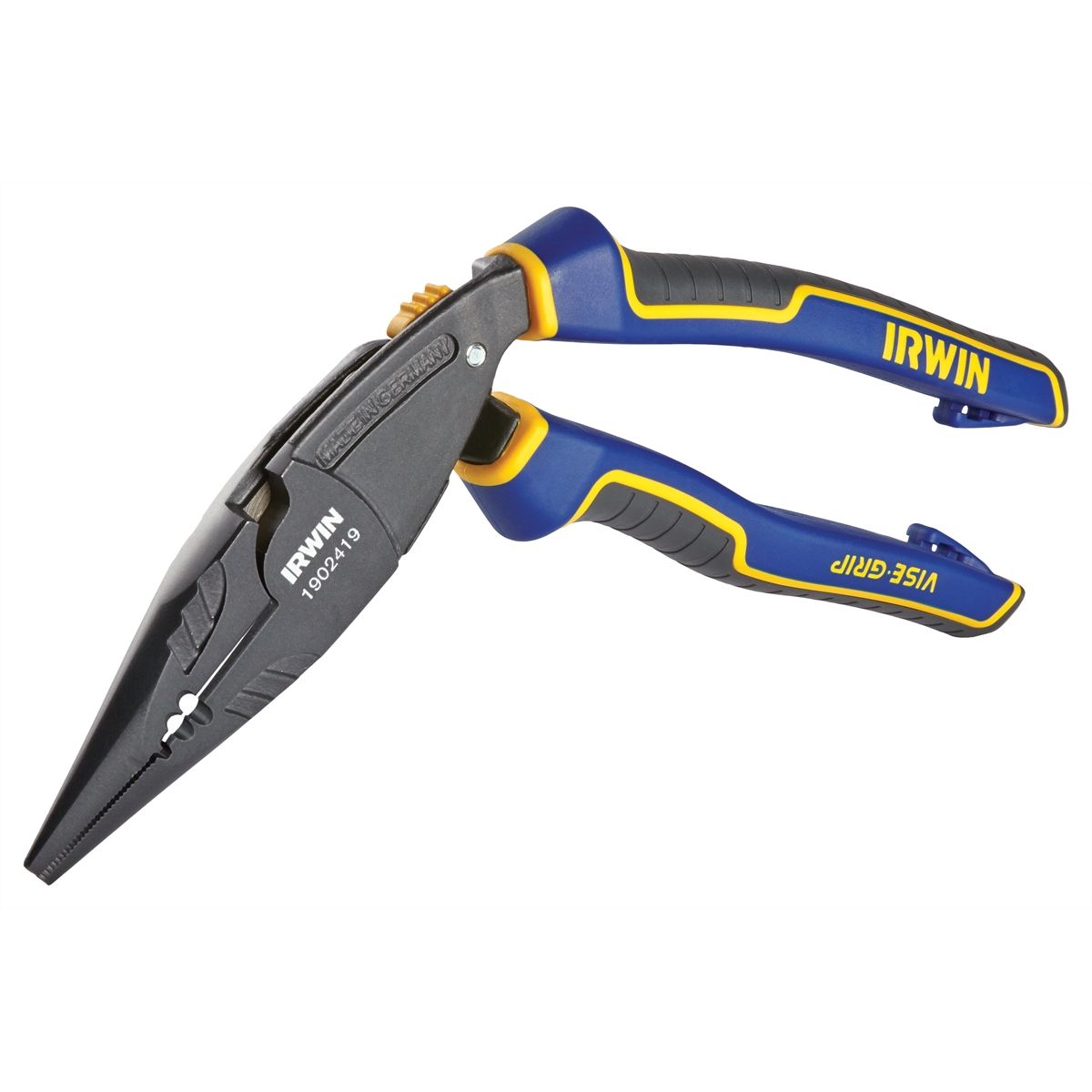 8" ERGOMULTI LONG NOSE PLIERS WITH WIRE STRIPPER &