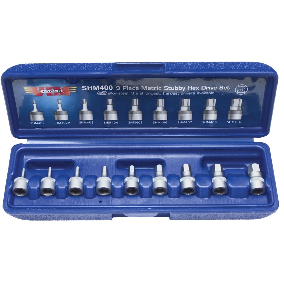 1/4 In Dr Stubby Hex Bit Set Metric - 9-Pc - VIMSH...