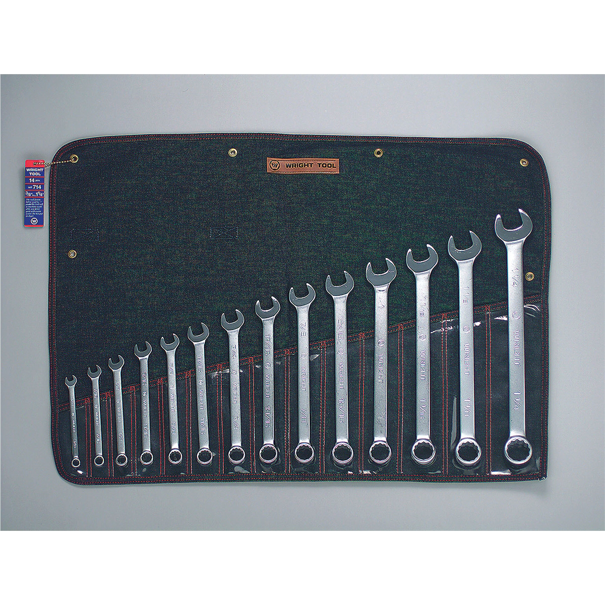 12 Pt Fractional SAE Combination Wrench Set 15 Pc in Roll