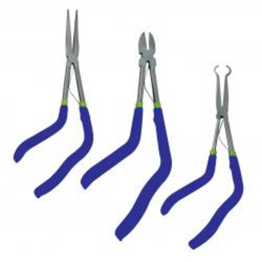 Offset Handle Long Reach Pliers Set - 3-Pc