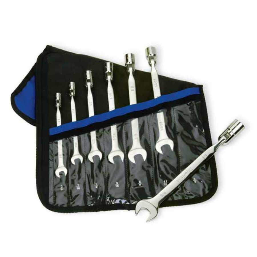 12-Pt SAE Flex Combo Wrench Set - 7-Pc