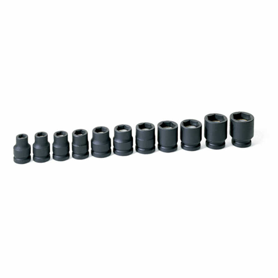 1/2 In Dr 6 Pt Std Fractional Magnetic Impact Socket Set - 11-Pc