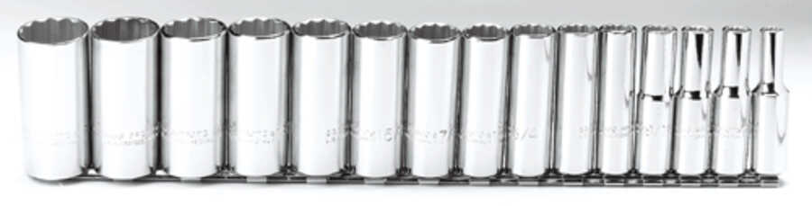 15-Piece 1/2" Drive 12-Point Deep Socket Set