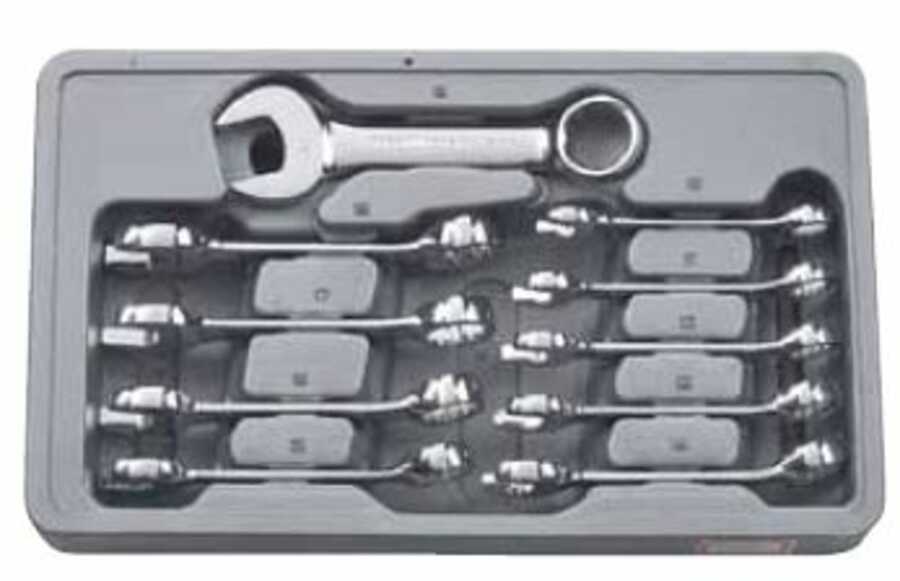 z-dup 10 Pc. Stubby Combination Non-Ratcheting Wrench Set METRIC