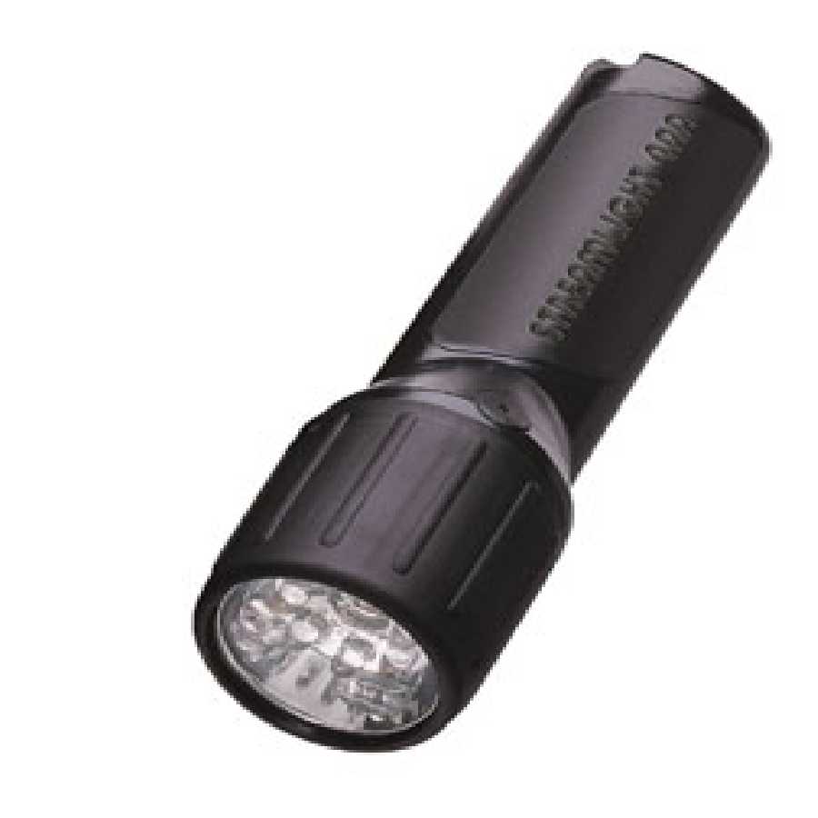 4AA Propolymer LED Flashlight with White LEDs (Black)