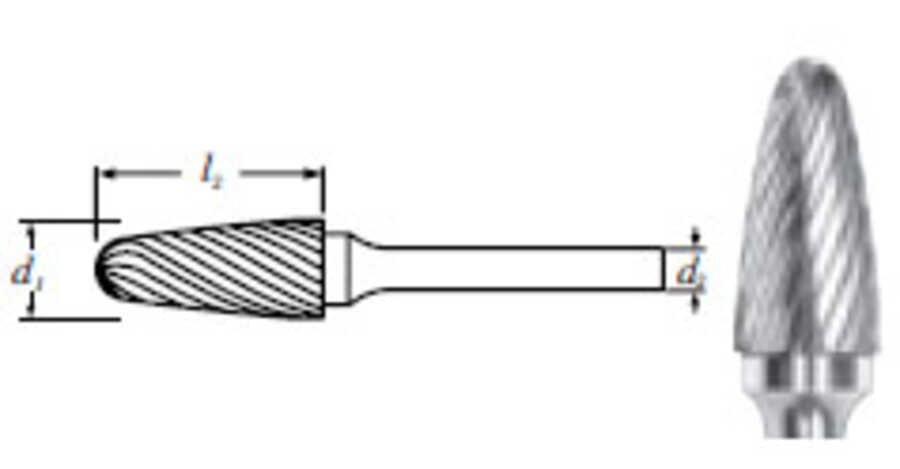 z-nla Carbide Tree Shape Bur w/ Radius End (SF-42L3) Single Cut