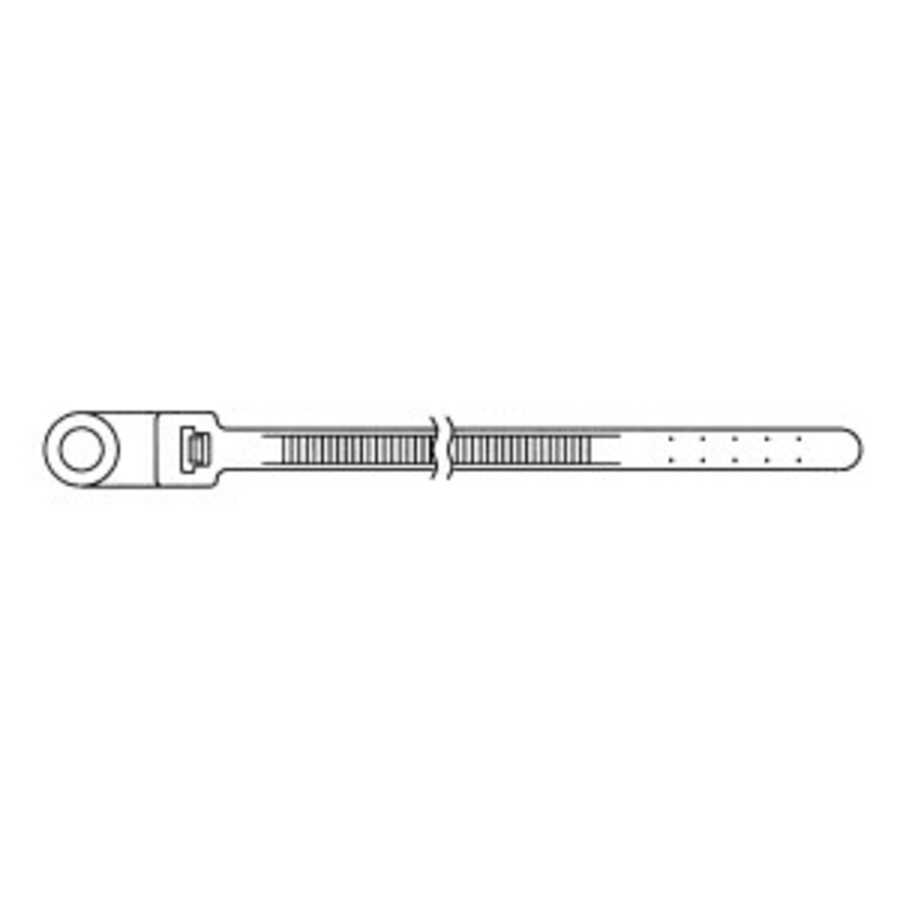 Standard Mounting Cable Tie #10 Screw, Weather-Resistant Black,