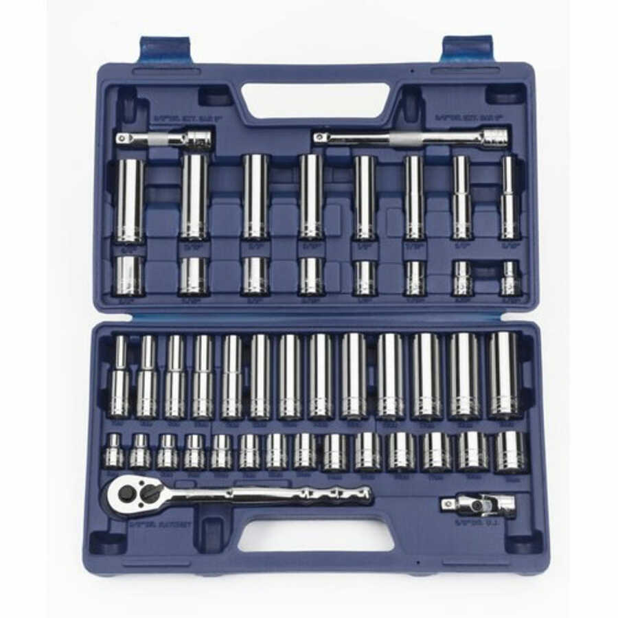47 pc 3/8" Drive -Point SAE & Metric Shallow and Deep Socket and