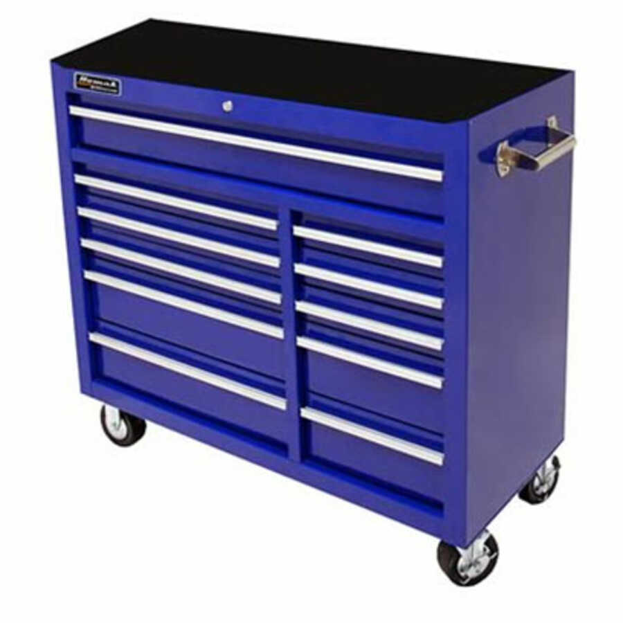 41 Inch 11 Drawer SE Series Rolling Cabinet Blue