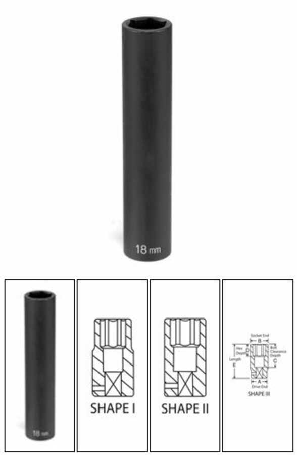 1/2" Drive x 11mm Extra Deep Impact Socket