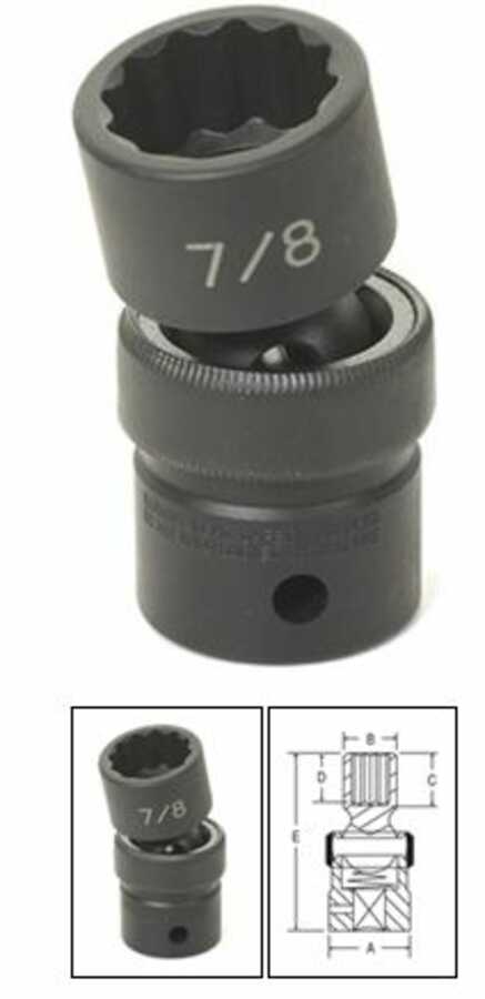 1/2" Drive x 7/8" Standard Universal- 12 Point Impact Socket