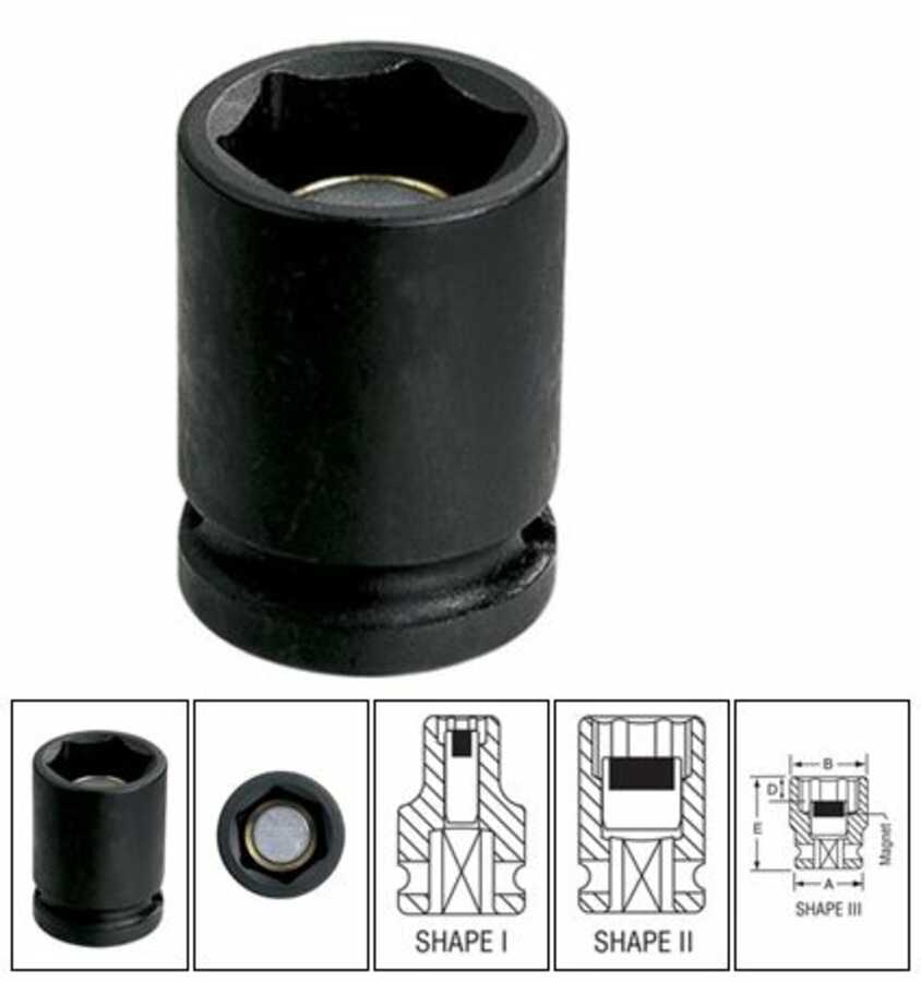 1/2" Drive x 9/16" Magnetic Standard Impact Socket