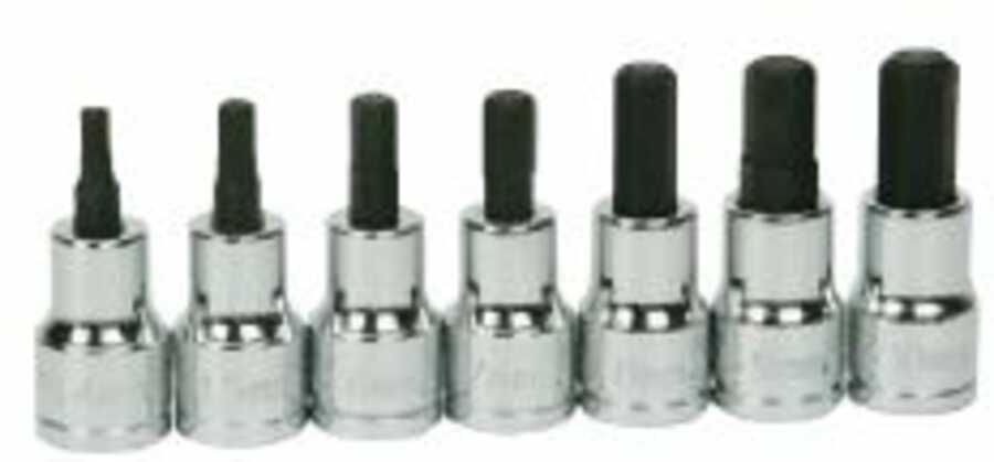 7 pc 3/8" Drive -Point Metric Bit Standard Length Hex Bit Socket